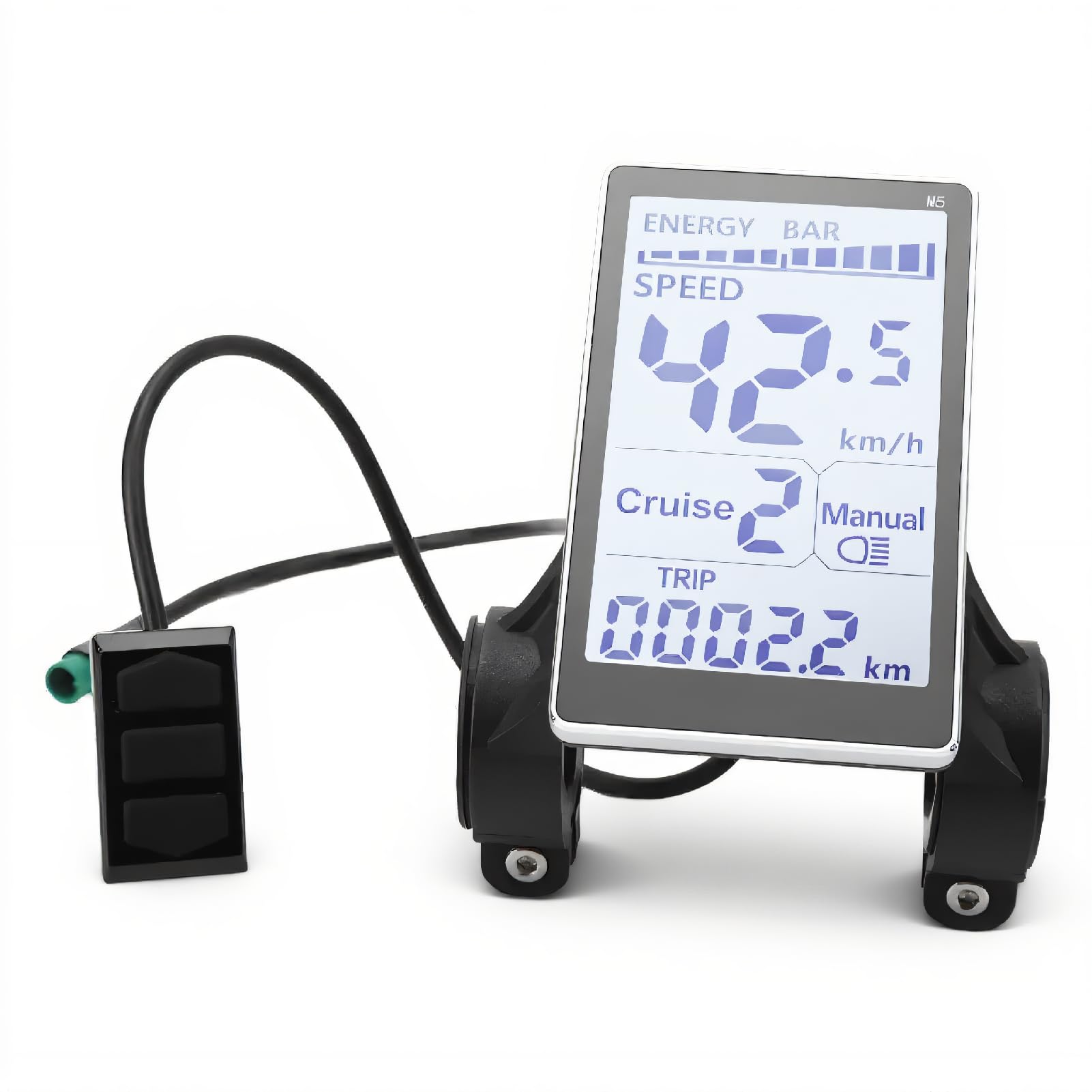 Schermo LCD M5 per bici elettrica, facile da installare, misuratore LCD per bici elettrica, 5 pin, universale, ricambio a 5 pin per bici elettriche da 22,2 mm, pannelli touch LCD