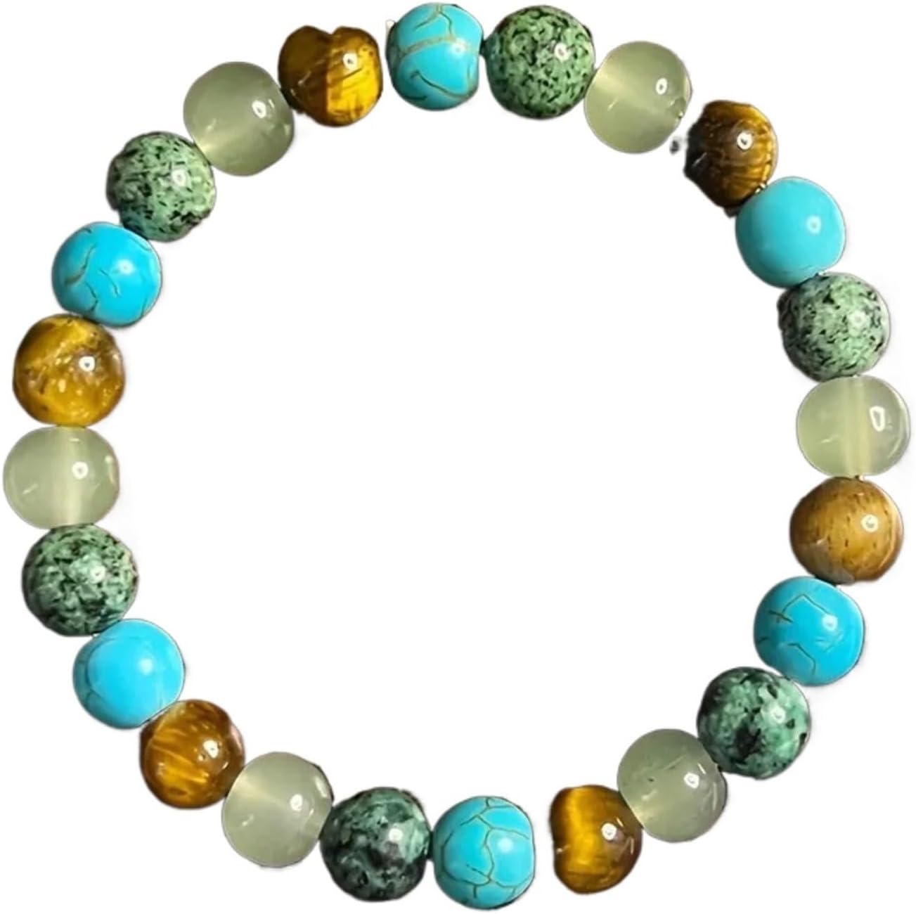 1pc Strand Bracelets Turquoise - Amethyst Quartz Stone For Women Men Jewelry