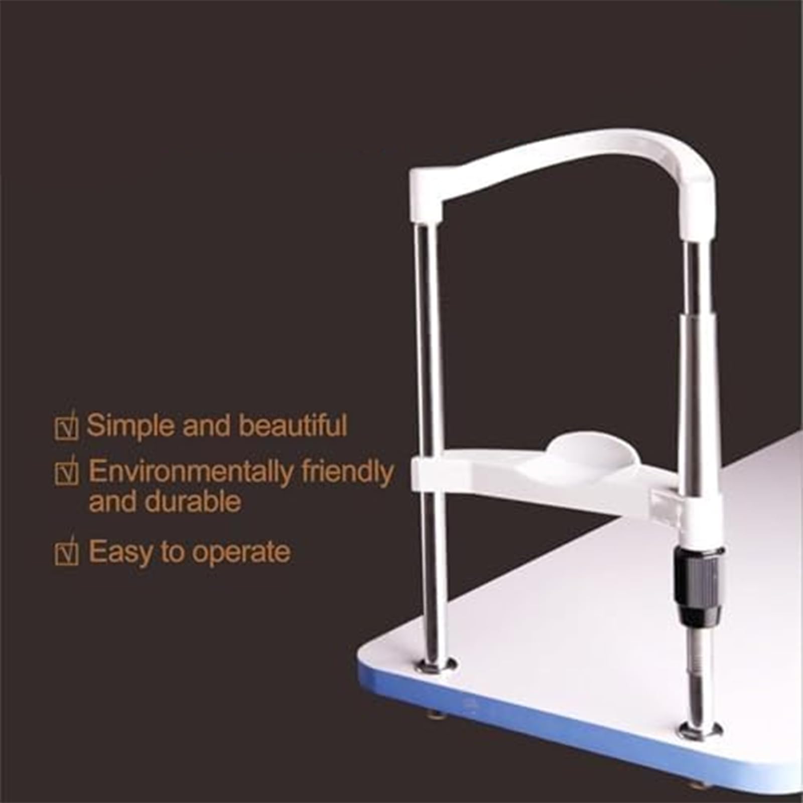 Staffa frontale for allenamento visivo, staffa for mentoniera di sollevamento optometrico, mentoniera for strumenti ottici con manopola regolabile, altezza di sollevamento regolabile e distanza