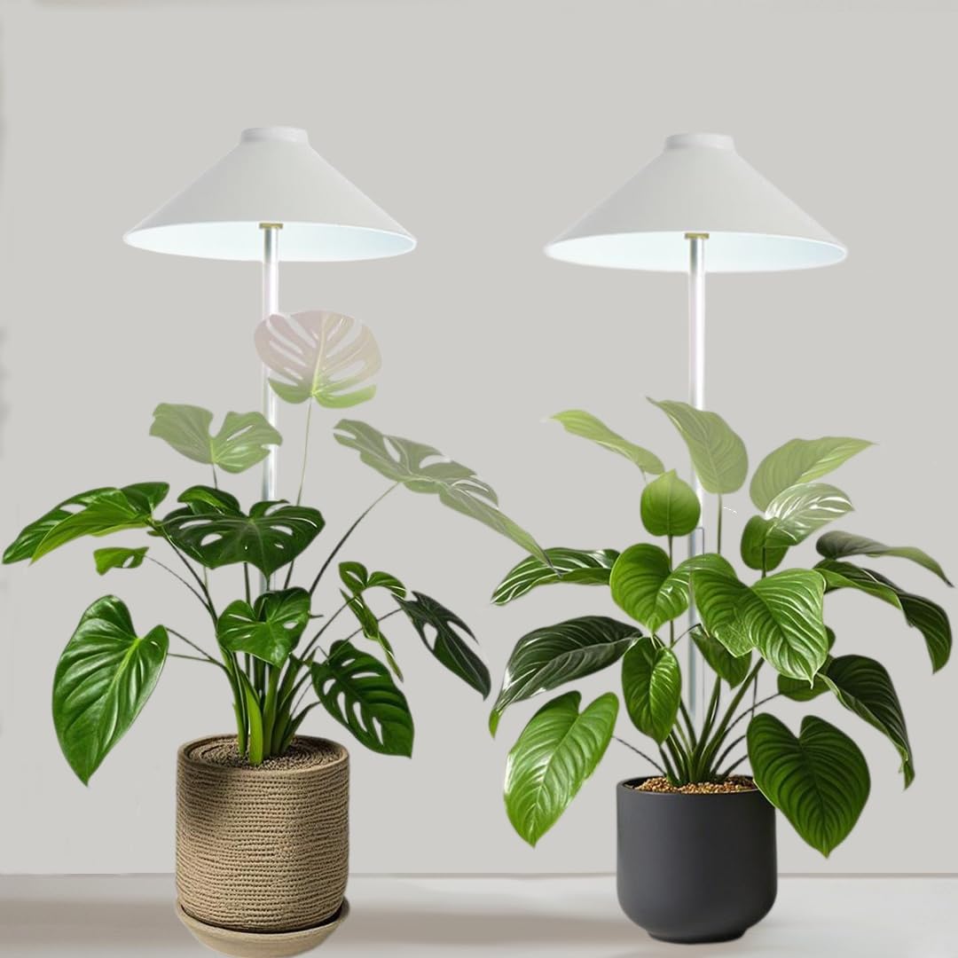 MiniSun - Luz LED para cultivo de plantas de interior de espectro completo, soporte ajustable en altura, alimentado por USB, 5 V de bajo voltaje, paquete de 2