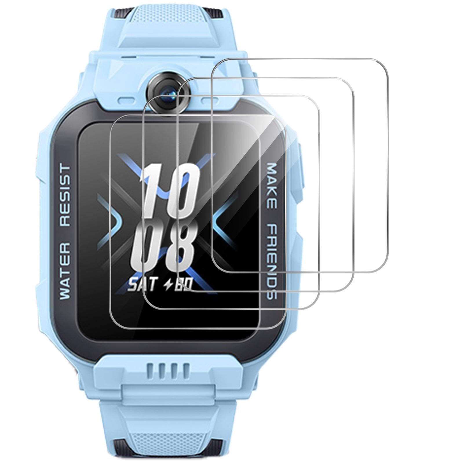 GIOPUEYScreen Protector for imoo Watch Phone Z7, [4 Packs] Tempered glass Screen Protective Film, [Anti-Bubble] [Wear-resistant] - Transparent