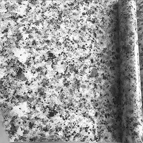 Teemall Light White Granite Look Marble Film Vinyl Self Adhesive Kitchen Countertop Peel Stick Wallpaper Decal 17.7''x98'' (Terrazzo)