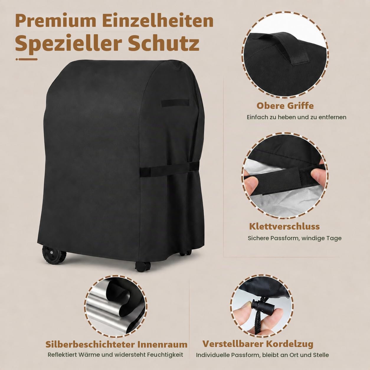 Grillabdeckung für Napoleon Freestyle 365 2022-2023 2024 2025 2026+, Wasserdicht Winddicht Robuste Grill Abdeckung Outdoor, Gasgrill mit Klappbaren Seitenablagen