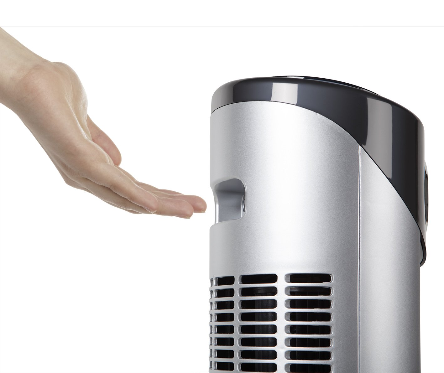 Orbegozo TWM 1009 - Ventilatore a torre con telecomando, ionico, 60 W, con 3 opzioni di velocità e oscillazione, vassoio per essenze, pannello frontale a LED, nero