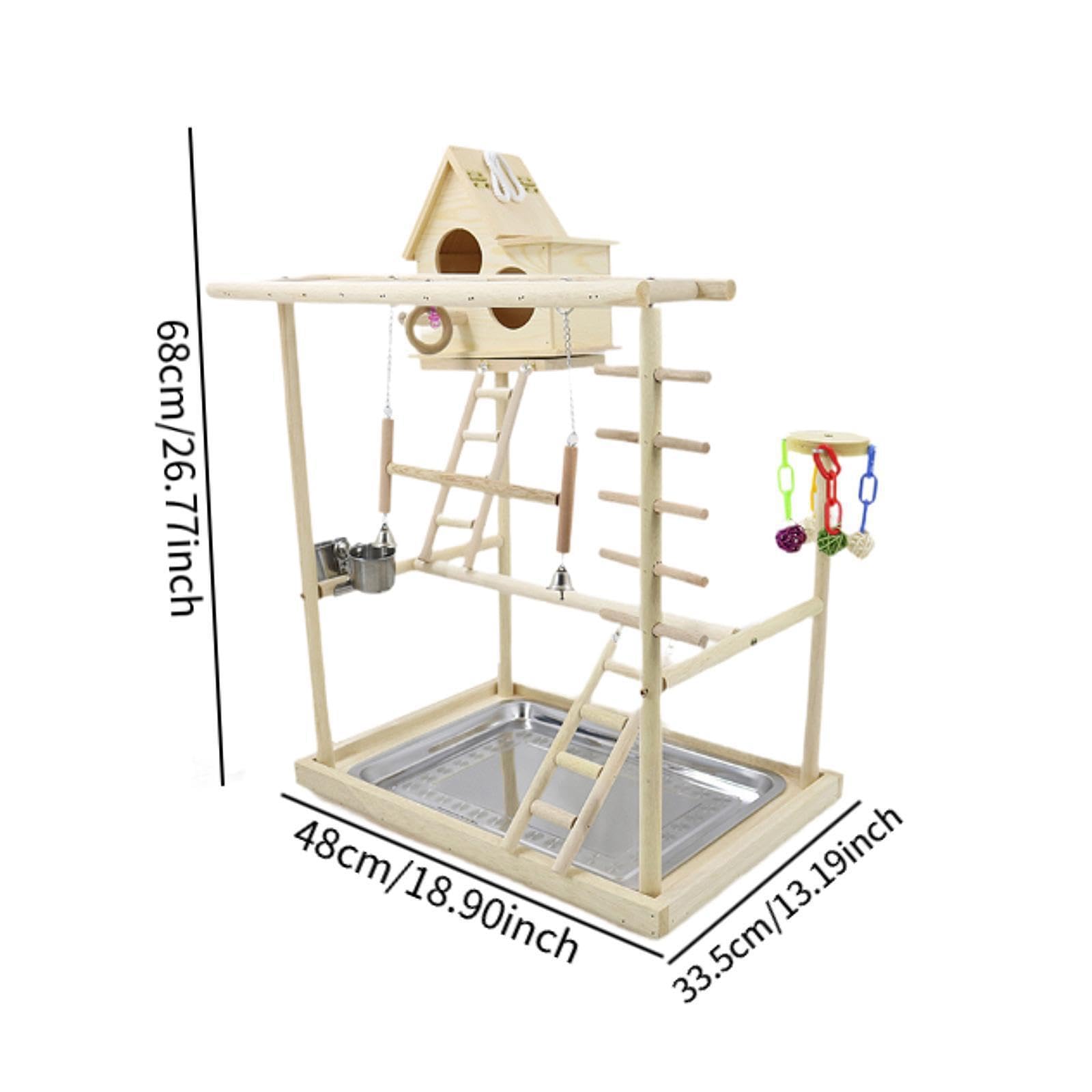 IOIUSKKU Perchas para pájaros, Juguete trepador con Soporte de Tres Capas y Accesorios interactivos para pájaros pequeños, periquitos y agapornis. Soporte de Juego para Juguete trepador para
