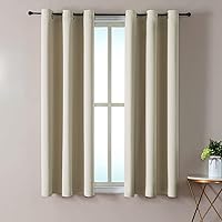 Vista 51 de ChrisDowa - Cortinas blackout con ojales para habitación y sala, juego de 2 paneles de cortinas con aislamiento térmico, gris oscuro, 42 x 63