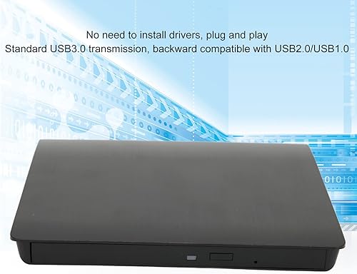 Miniatura 2 de Caja de unidad de DVD externa, delgada USB 3.0 SATA Unidad óptica de DVD externa, portátil de 0.374 in DVD RW, CD ROM, caja de unidad de DVD para