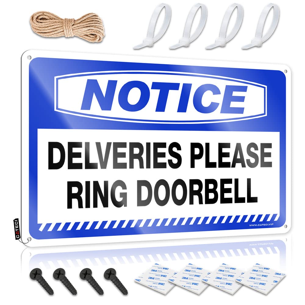 STWNVOITV Backyard Bar Sign Notice Delveries Please Ring Doorbell Tin Sign Bbq Signs Outdoor Bar Posters(30X40CM)