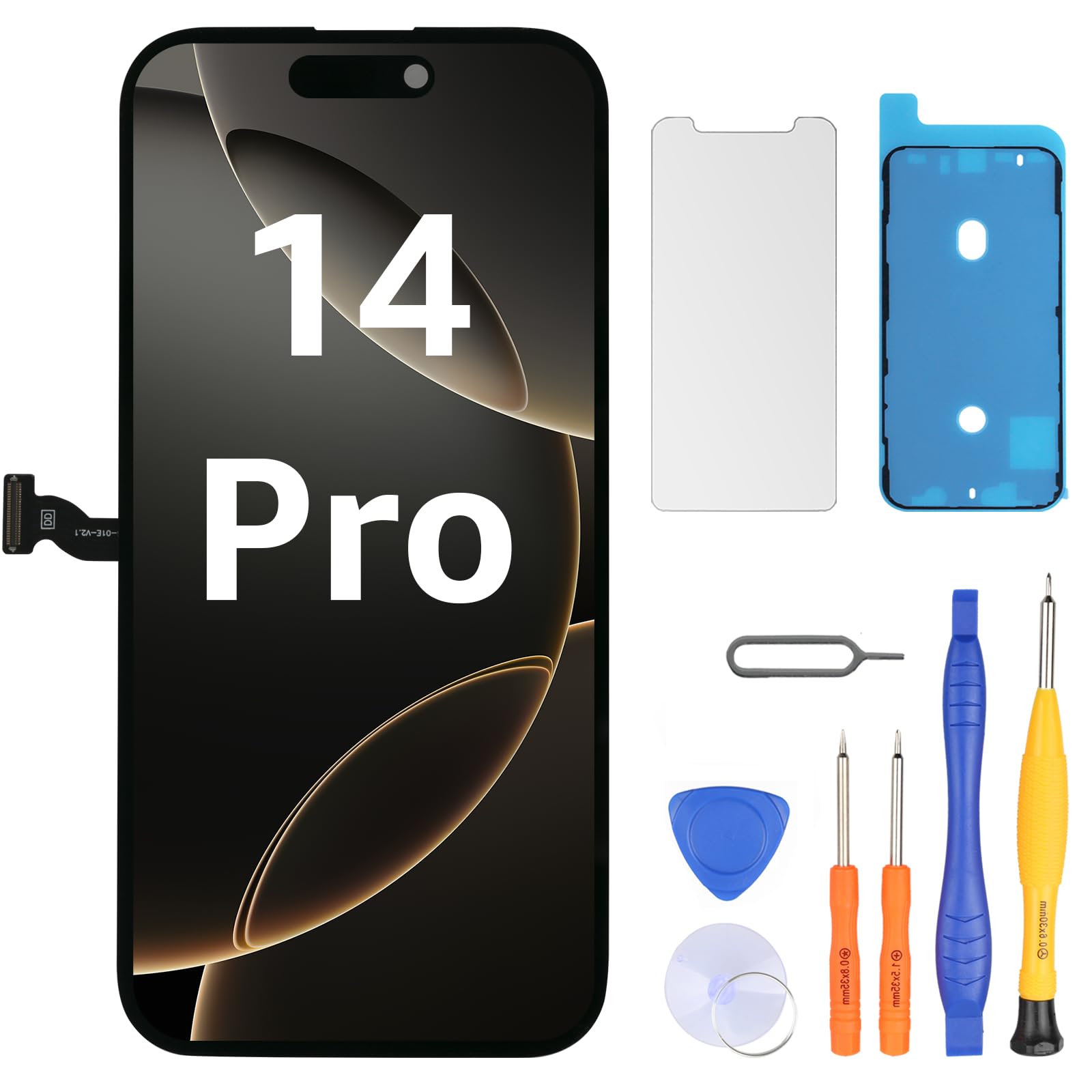 LL TRADER Screen Replacement for iPhone 14 pro 6.1" FHD with Repair Kits