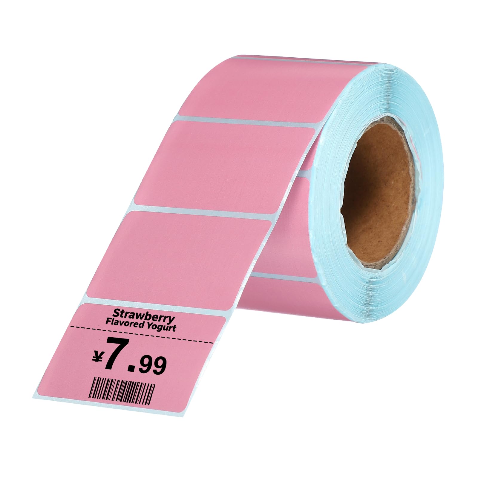 PATIKIL 800 Pcs Thermal Labels, 1.18x2 Inch Thermal Printer Labels Stickers Self Adhesive Tags Rectangle Paper Roll Small for Printer Shipping Label Mailing UPS Barcode Address, Pink