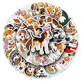 50 Pcs Beagle Dogs Stickers Set - Various Cute Dogs Breeds, Premium PVC Material, Removable & Reusable, Ideal for Dog Lovers, Kids, Notebook, Laptop Decoration (Beagle Dogs)