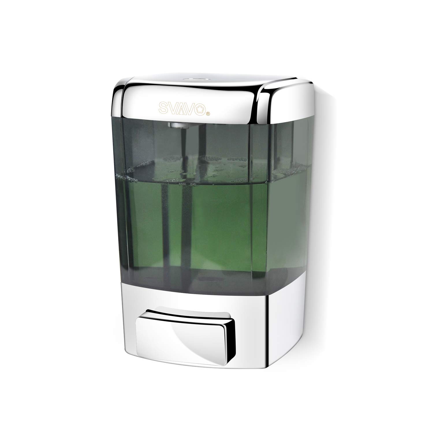 SVAVOSoap Dispenser Wall Mount 23.7oz / 700ml, Household Commercial Soap Dispenser Bathroom, Hand Soap Dispenser Wall Mounted for Liquid, Shower Body Wash, Restaurant, Kitchen, ABS Chrome