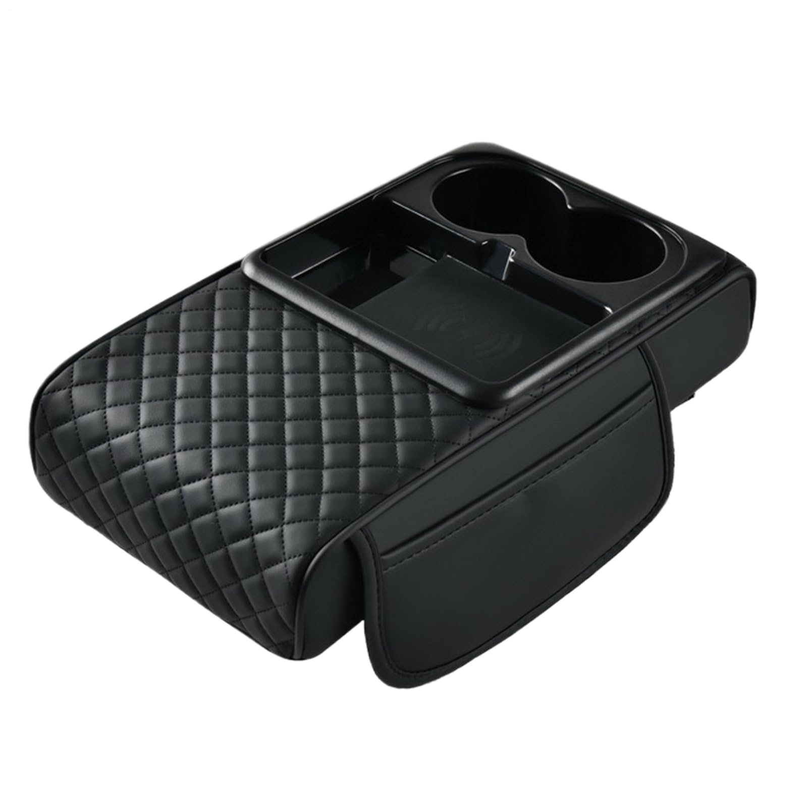 Autoarmruhe -Cover -Pad - künstliche Lederkonsolekissen, Seitentasche Organizer | Ellbogenunterstützung für die Armlehne des Autos, der Becherhalter für Tissue Box, Wasserflasche, Aufbewahrungsaufbewa