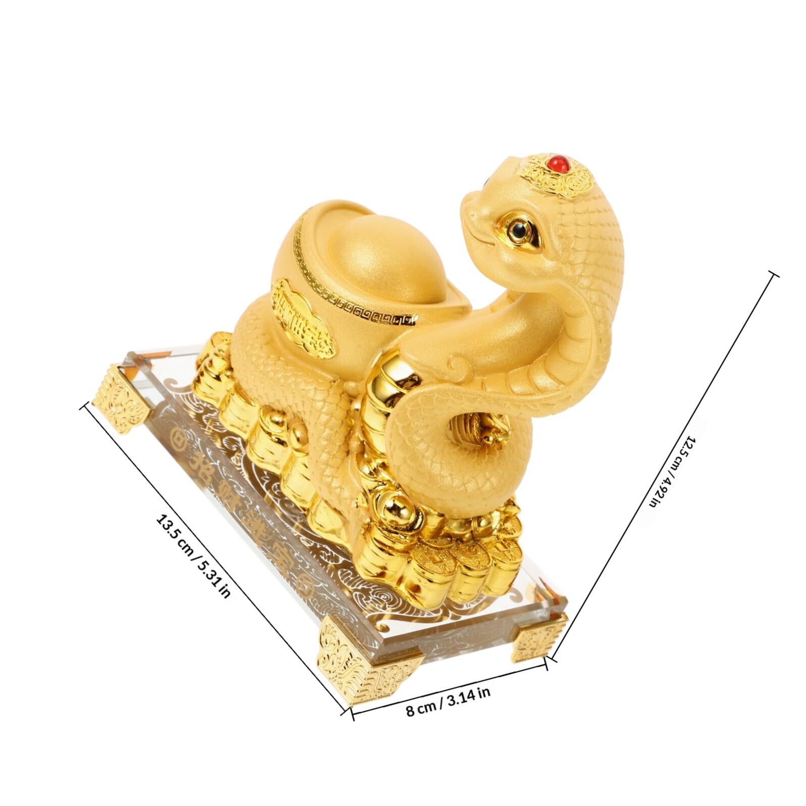 Kunstharz Goldene Schlangenfigur für 2025 Neujahr Deko | Tierkreiszeichen Statue, Elegant und Lebensecht, für Bankette und Wohnräume, Symbolisiert Glück