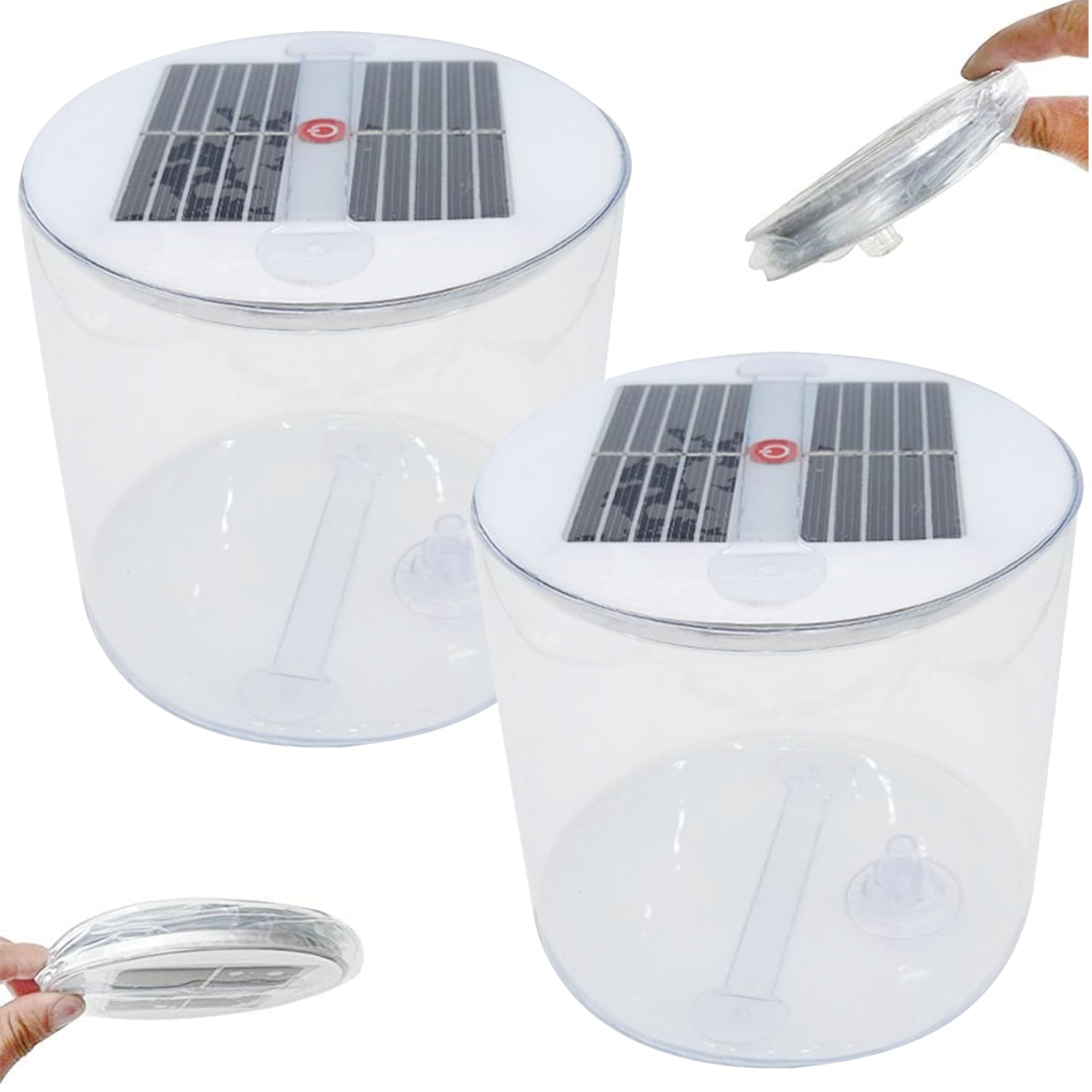 Solar Camping Lantern, Inflatable Solar Lantern, 2PCS Waterproof Solar Camping Lantern with White LEDs, Portable Foldable Solar Lamp with Handle for Camping, Hiking, Travel, Solar Camping Light