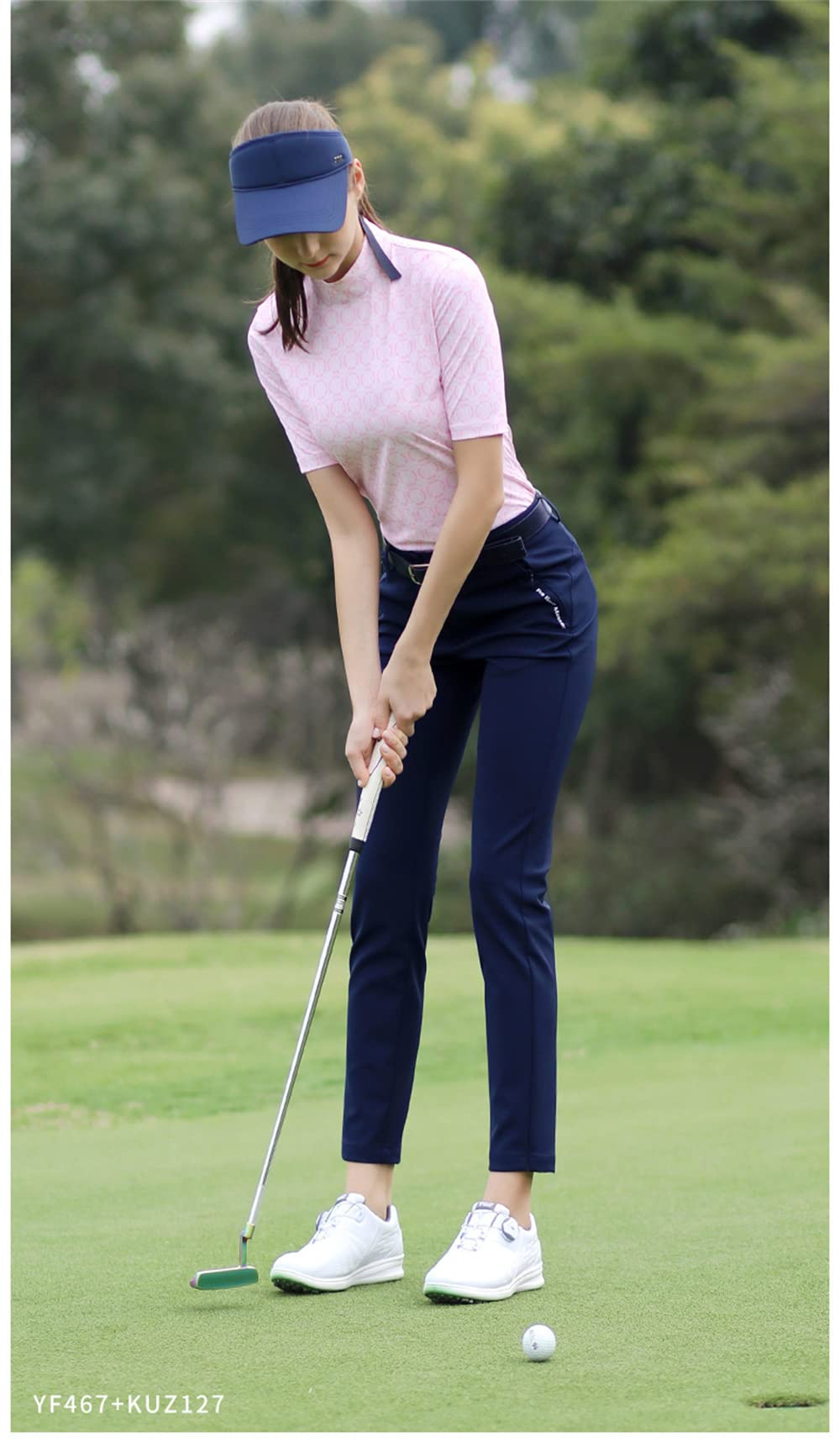 AGARES Pantaloni da golf da donna Slim Fit pantaloni impermeabili traspiranti da golf per abbigliamento sportivo da donna