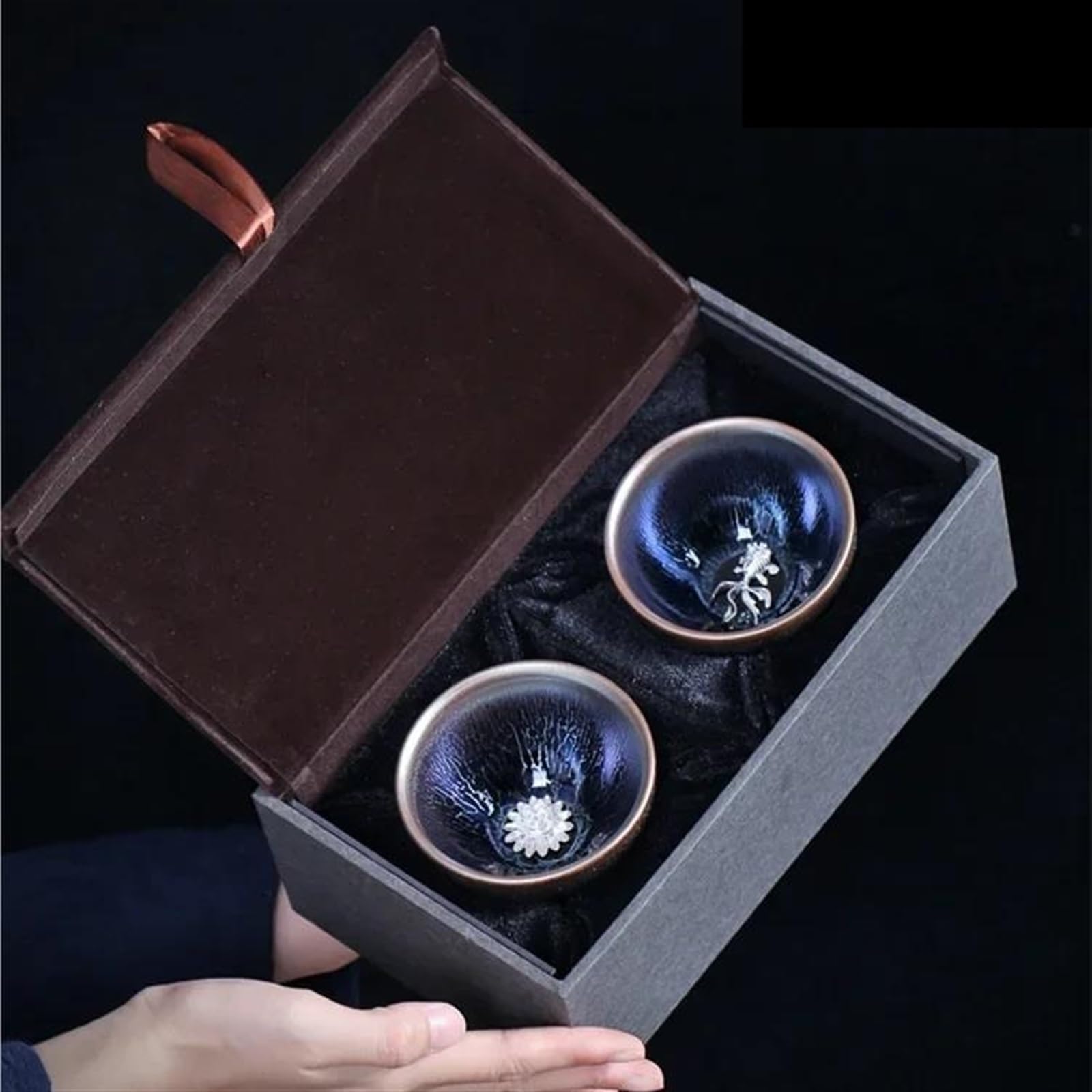 Zestaw do popołudniowej herbaty Zestaw do popołudniowej herbaty, kubek Master Cup, miska do herbaty, ceramiczny kubek do herbaty Jianzhan, inkrustowany srebrny kubek do herbaty, zestaw do herbaty Kung