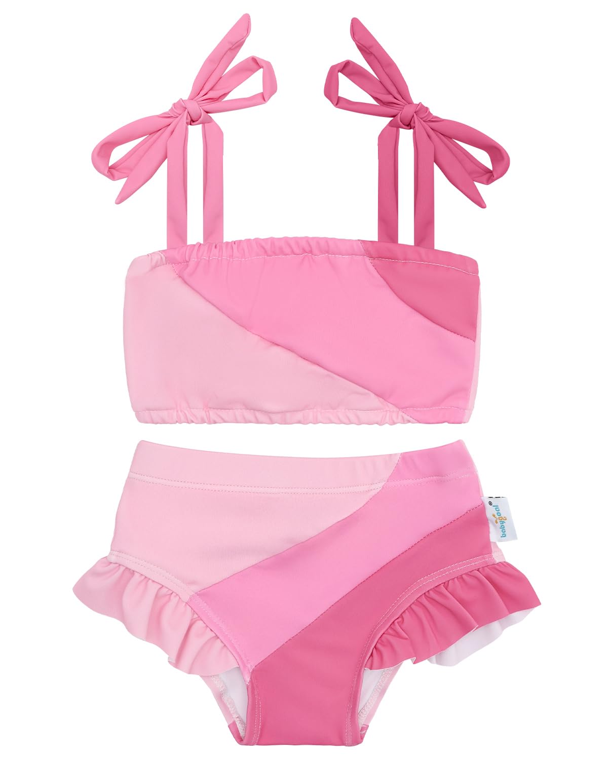 babygoal Toddler Girl 2-Piece Swimsuit Color Block Swimwear Summer Beach Bathing Suit 12M-5T