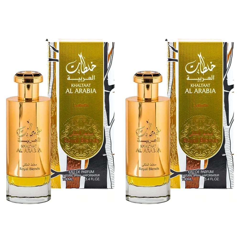 Lattafa Prestige Khaltat Al Arabia for Unisex Eau de Parfum Spray, 3.4 Ounce (Pack of 2)