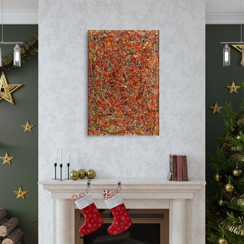 Impression sur toile Jackson Pollock 20x30cm tableau traits abstraits - 6