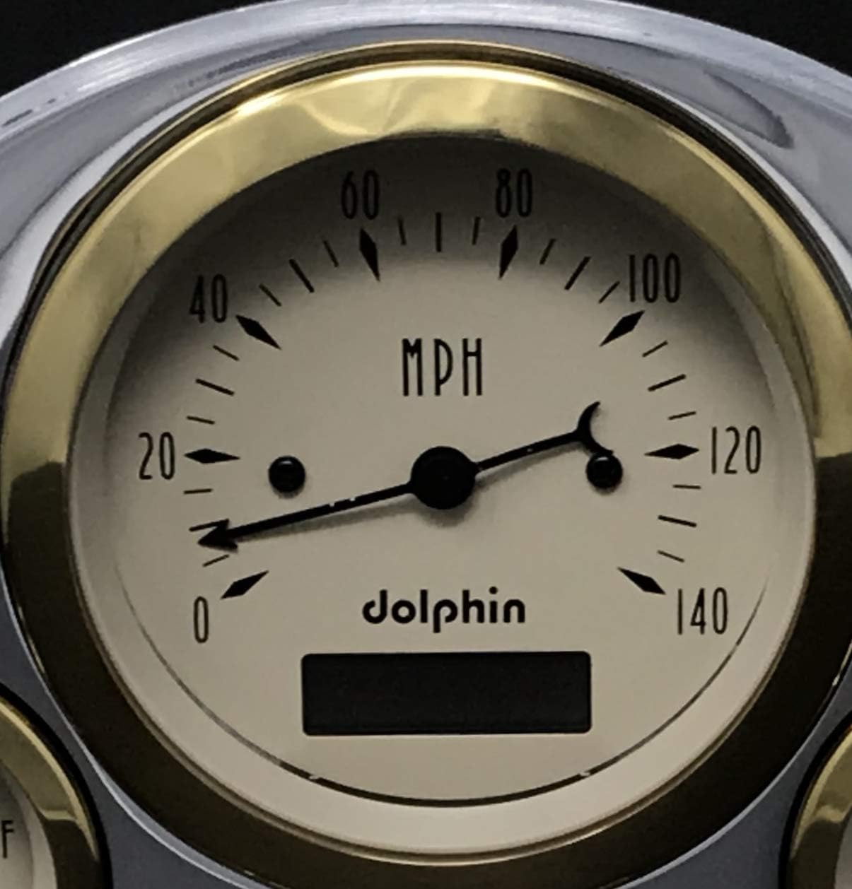Dolphin Gauges Compatible with 1953 Ford Car 5 Gauge Dash Cluster Panel Set Programmable Gold Bezel