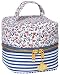 Produktbild C.R. Gibson Small Blue, White, and Red Floral and Striped Travel Makeup, Cosmetic, and Toiletry Bag for Women, 4.5'' W x 4.5'' H x 4.5'' D