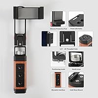 Vista 4 de Soporte de agarre plegable para teléfono inteligente con correa de muñeca, compatible con tornillo estándar de 1/4 pulgadas para trípode y puerto