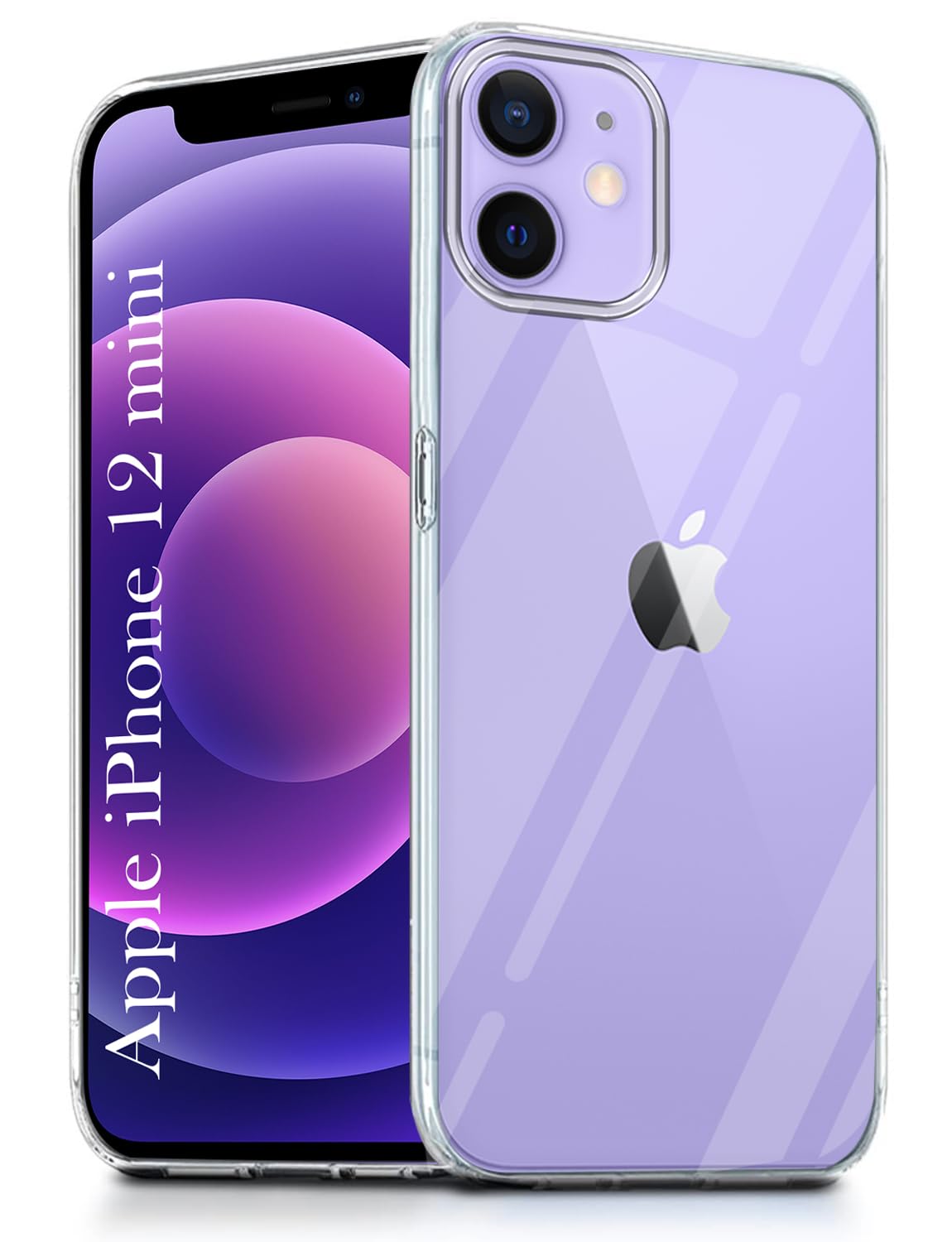 ☆iPhone 12 mini ケース 紫色 シリコン サラサラ アイフォン Jkobi Back Cover for Apple iPhone 12 Mini (Silicone Clear