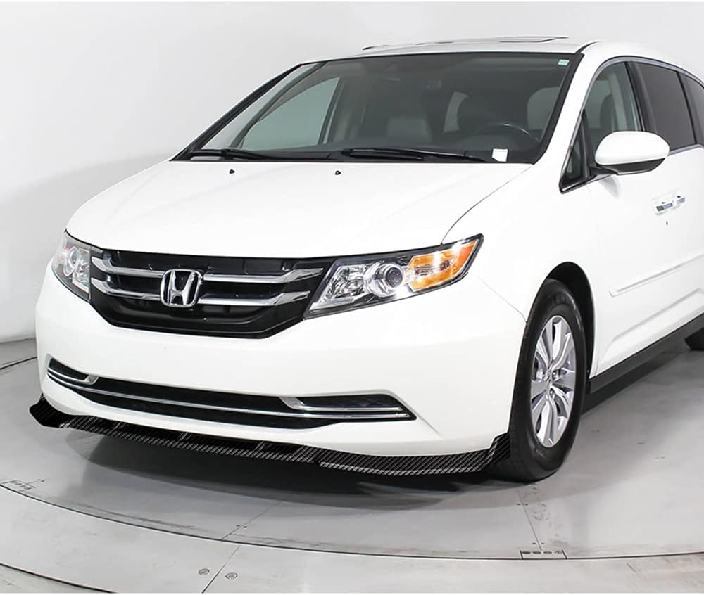 , Front Bumper Lip fit for compatible with 2011-2017 Honda Odyssey, Front Bumper Lip Spoiler Air Chin Body Kit Splitter Painted Glossy Carbon Fiber ABS, 2012 2013 2014 2015 2016 (CK-Style)