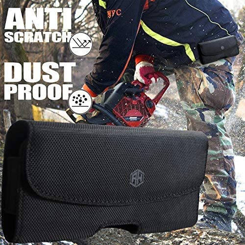 Ah Heay Duty Flip Cell Phone Cases, Horizontal Rugged Holster Clip Flip Holder Phone Nylon Belt Case Fits Kyocera Phone Gusto 3 Doro S2720, Duraxv Most Flip Phones, Insulin Pump & Inhaler Holder #TOP3