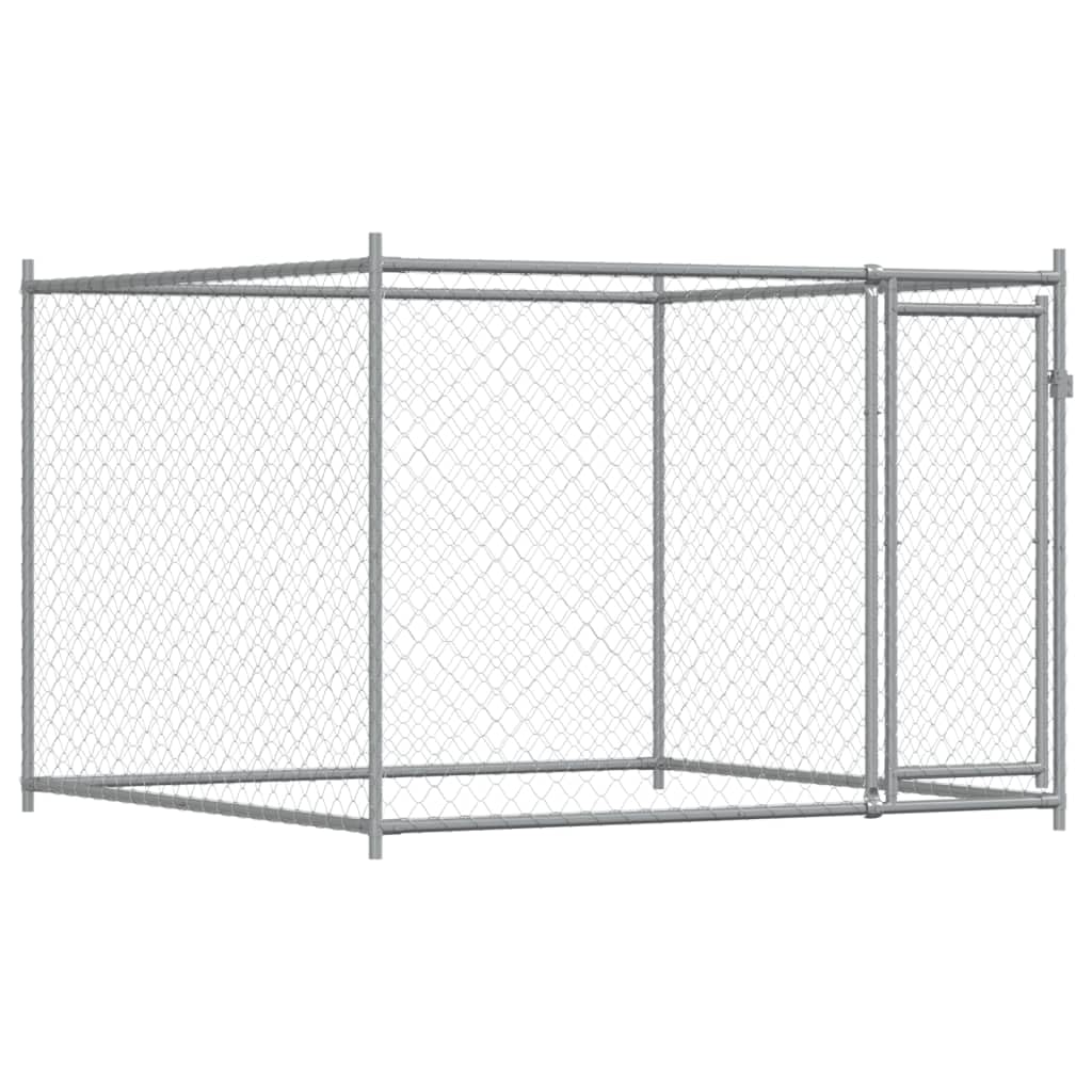 Cuccia per cani con porte, 4 x 2 x 1,5 m, in acciaio zincato, resistente alle intemperie, per interni ed esterni, griglia di protezione per cuccioli e animali domestici, barriera sicura per