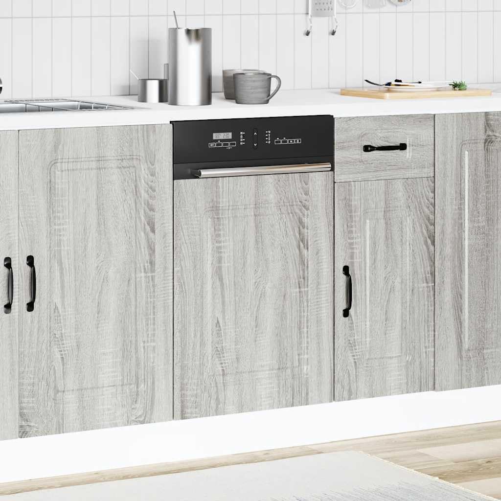 Osłona do zmywarki Kalmar szara Sonoma materiał drewnopochodny, 45 x 1,5 x 57 cm, ochrona przed frontem kuchennym, łatwe czyszczenie, ponadczasowy design do nowoczesnych szafek kuchennych