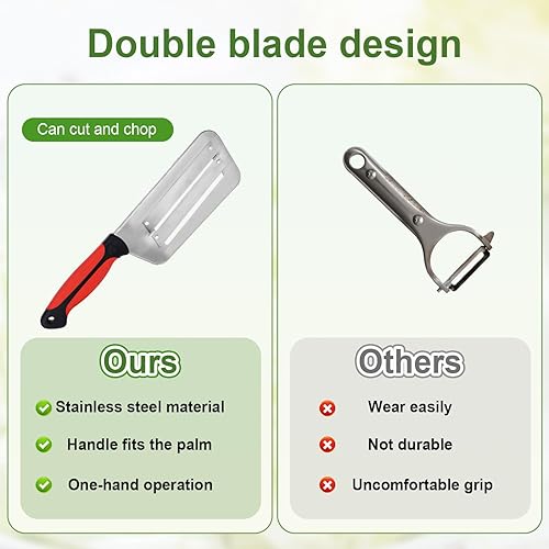 Miniatura 4 de Cortador de juliana de doble hoja, trituradora de repollo de acero inoxidable para ensalada de col y chucrut profesional cortador de verduras