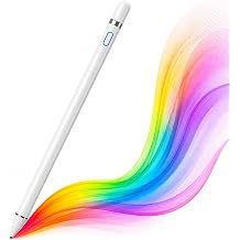 Stylus Pen for iPad, Universal Smart Pencil for Touchscreen Devices, Digital Drawing & Writing Pen Compatible with iPad Air, Mini, Pro and Android Tablets, White