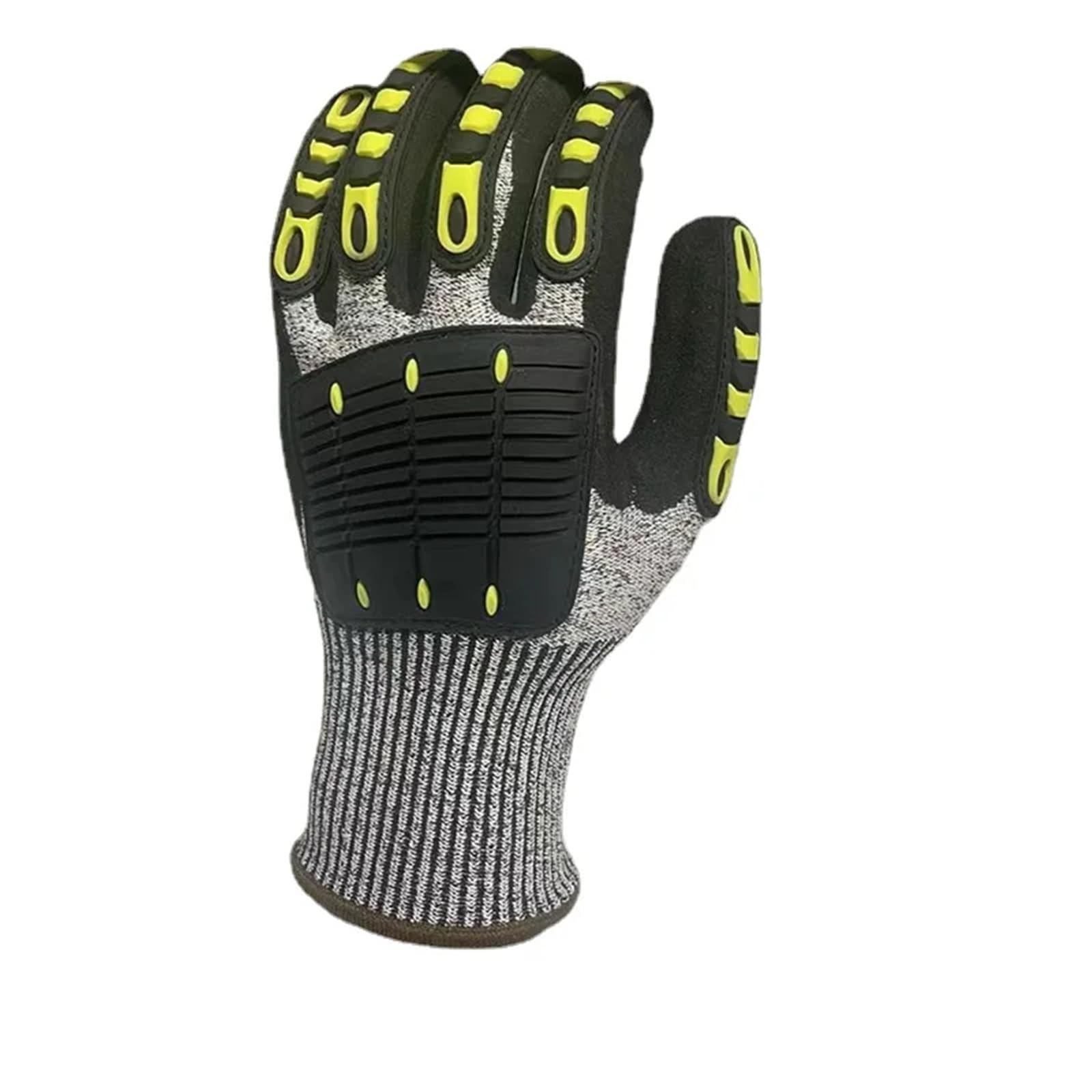 Compatible avec les gants de sécurité anti-coupure TPR mécaniques, anti-vibration, anti-écrasement, anti-collision for le sauvetage à vélo en plein air(Grey stripe,XL)
