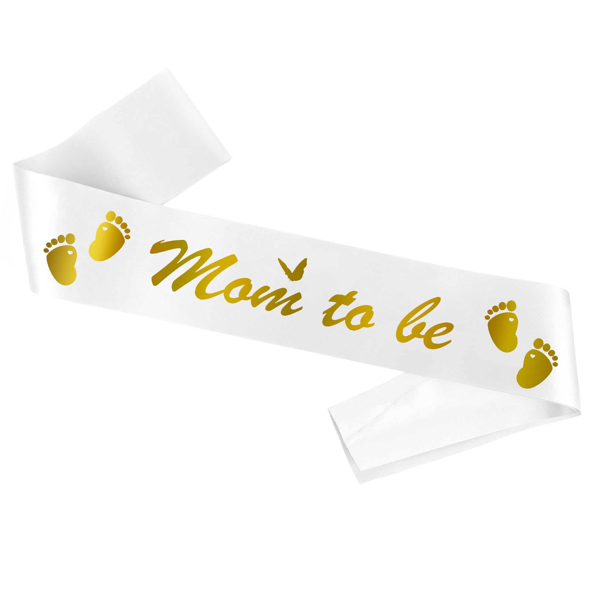Mom To Be Sash For Baby Shower - White Sash For Decorations - Boy or Girl Shower Outfit For Mommy To Be - New Mom Gift