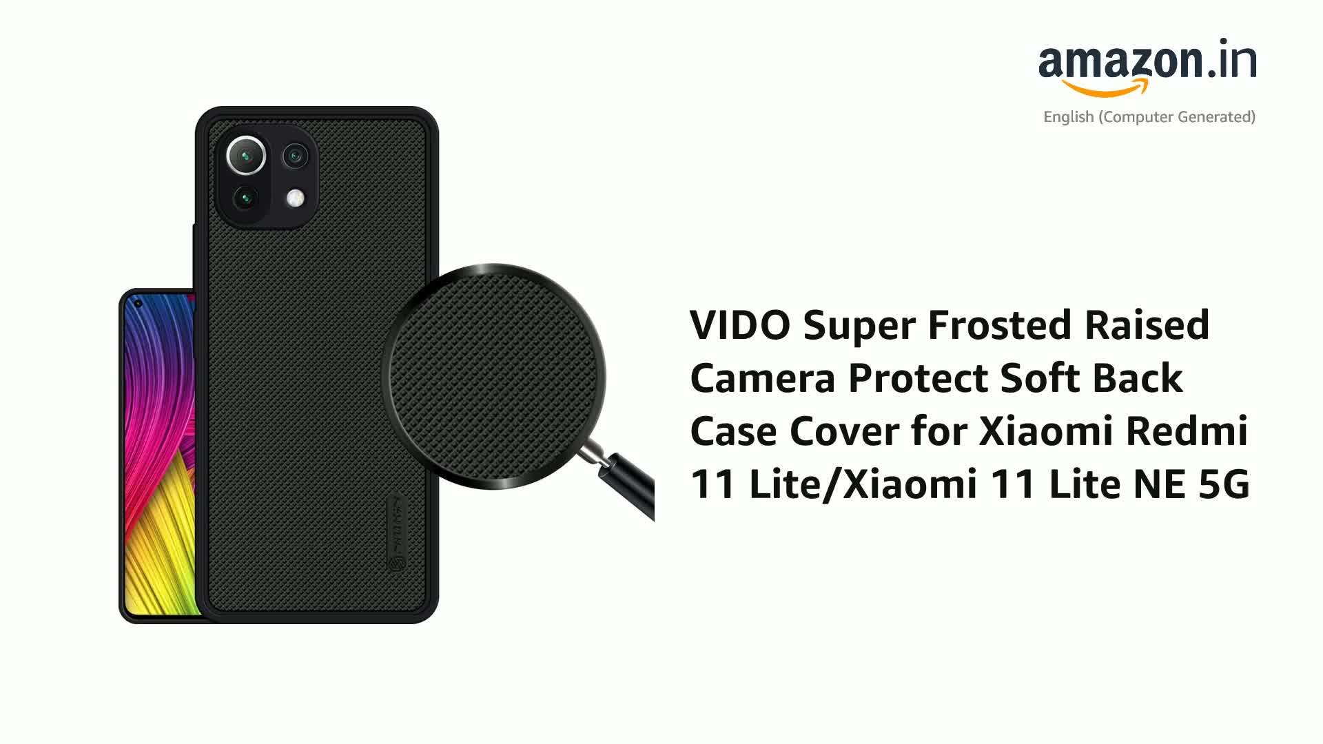 VIDO Super Frosted Raised Camera Protect Soft Back Case Cover for