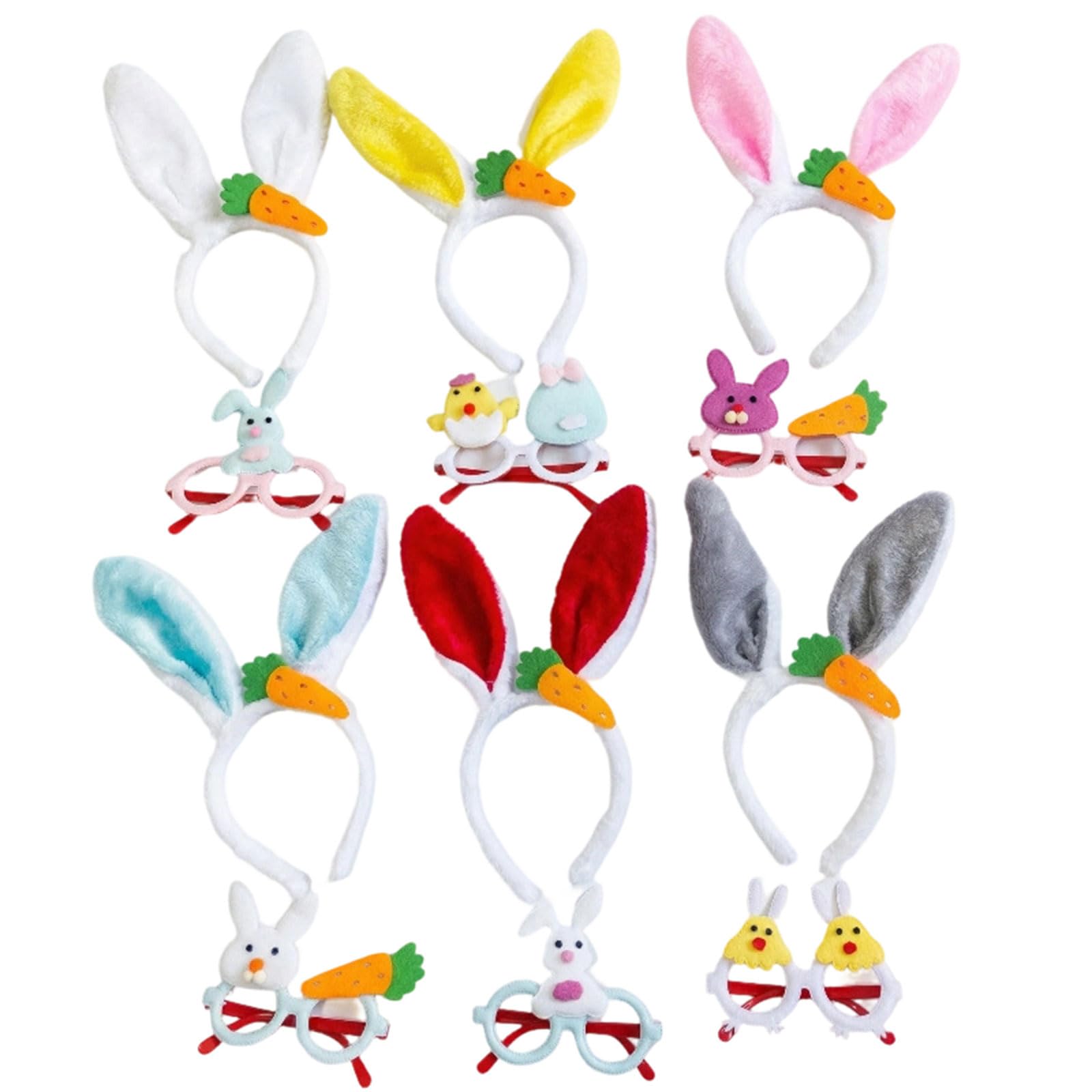 Buxuaaaa Women's B Uxuaaaa Adorable Plush Easter Headband Hare Ear And Carrot Hairband For Girl And Festival Celebration Easter Hair Accessories