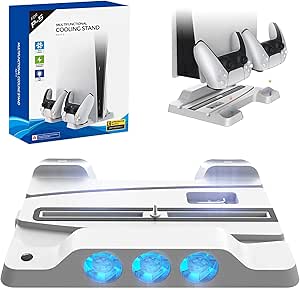 willkey PS5 Cooling Charging Station Multifunctional LED Cooling PS5