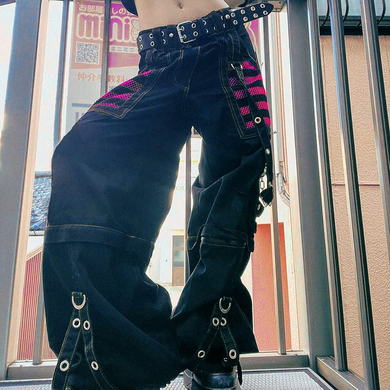 Women High Waisted Jeans Cargo Straight Leg Pants Loose Baggy Trousers Wide Leg Denim Jeans Pants Streetwear2