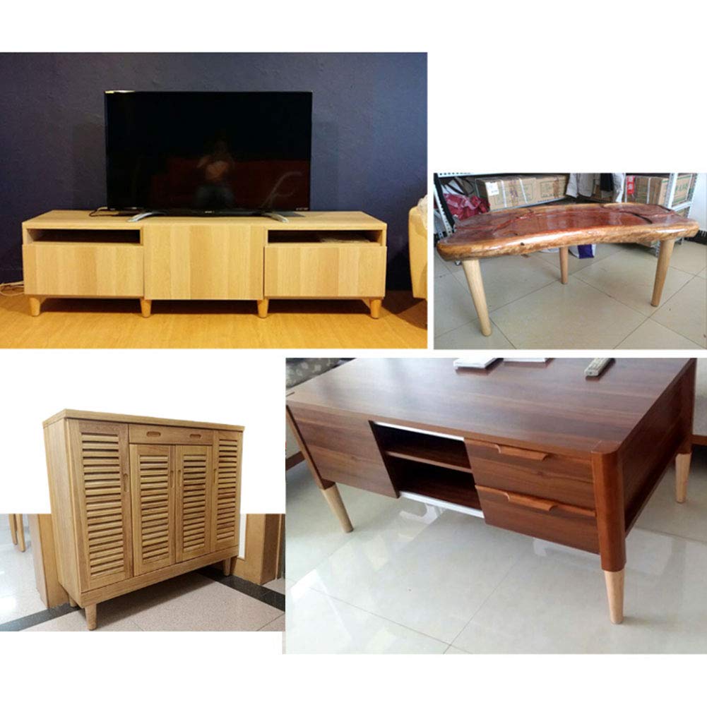 4X Piedini per mobili in Legno Conici Rotondi, Gamba di Ricambio in Legno Duro Filetto M8 / M10 per Divano Letto, Gambe mobili in Legno