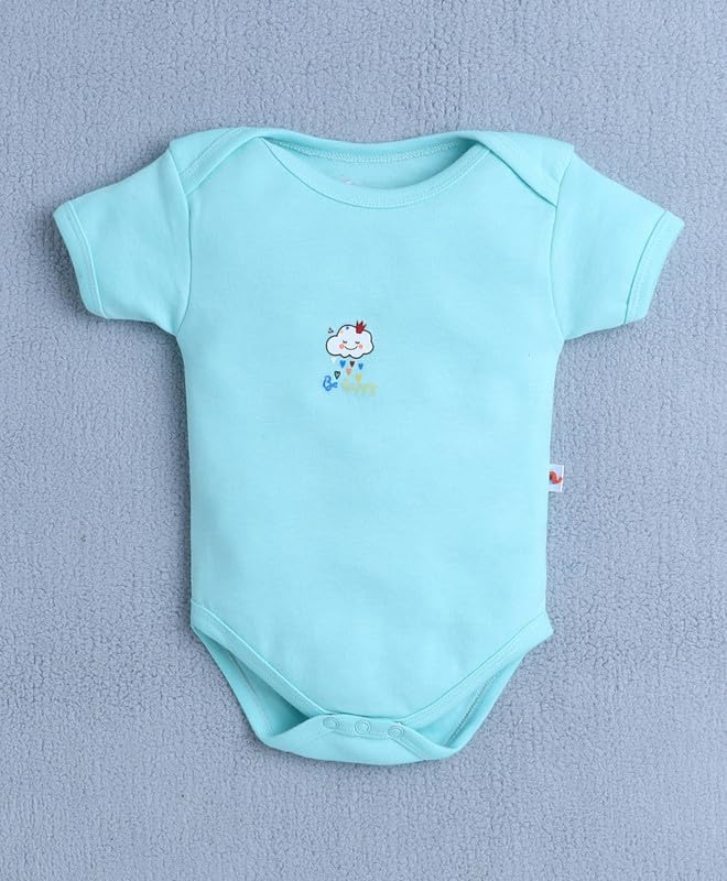 Image of BUMZEE Baby Girls Regular Fit Half Sleeves Round Neck Cotton Bodysuit /Onesie /Leotard,Pack of 3