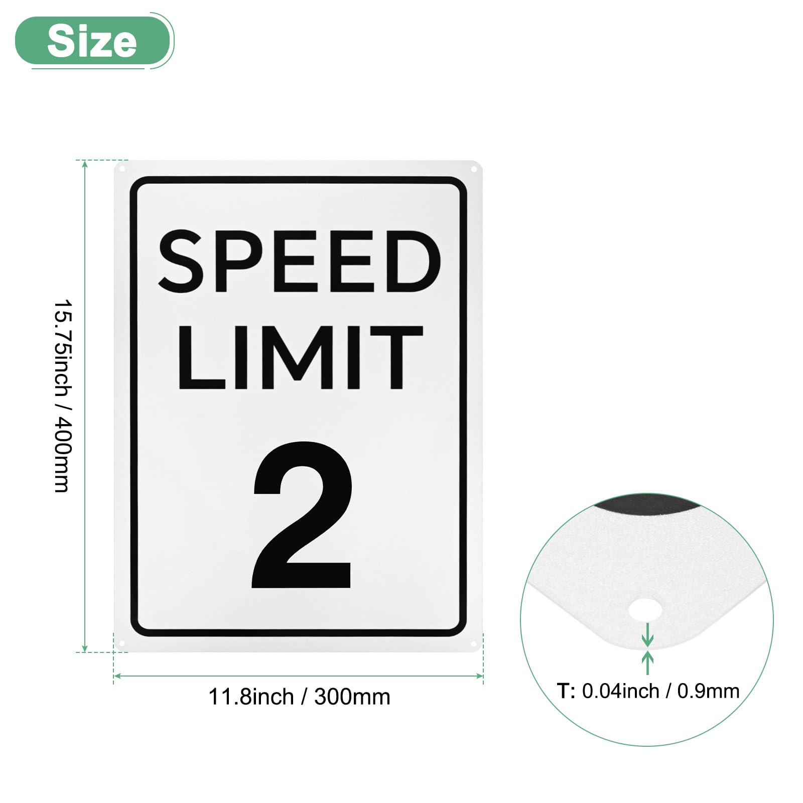 M METERXITY Speed Limit 2 MPH Sign - Image 3