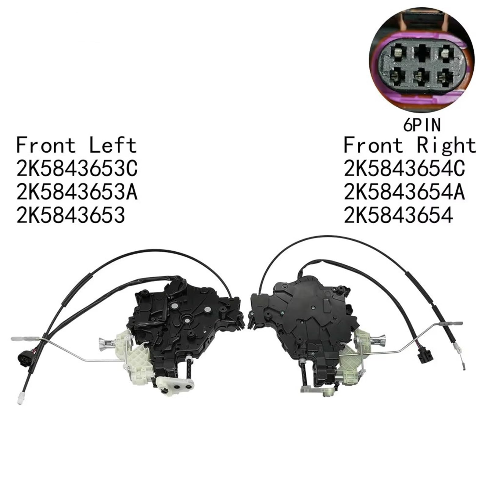 Servomoteur Arrière Gauche Actionneur Serrure Porte pour VW pour Caddy 2004 – 2020 avec Verrouillage