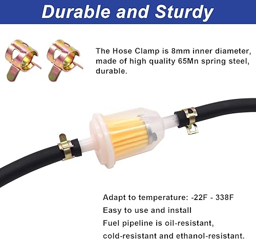 Miniatura 27 de Tnisesm Línea de manguera de combustible de 4 tamaños, 3/8 pulgadas, 5/16 pulgadas, 1/4 pulgadas, 3/16 pulgadas, manguera de tubo de combustible