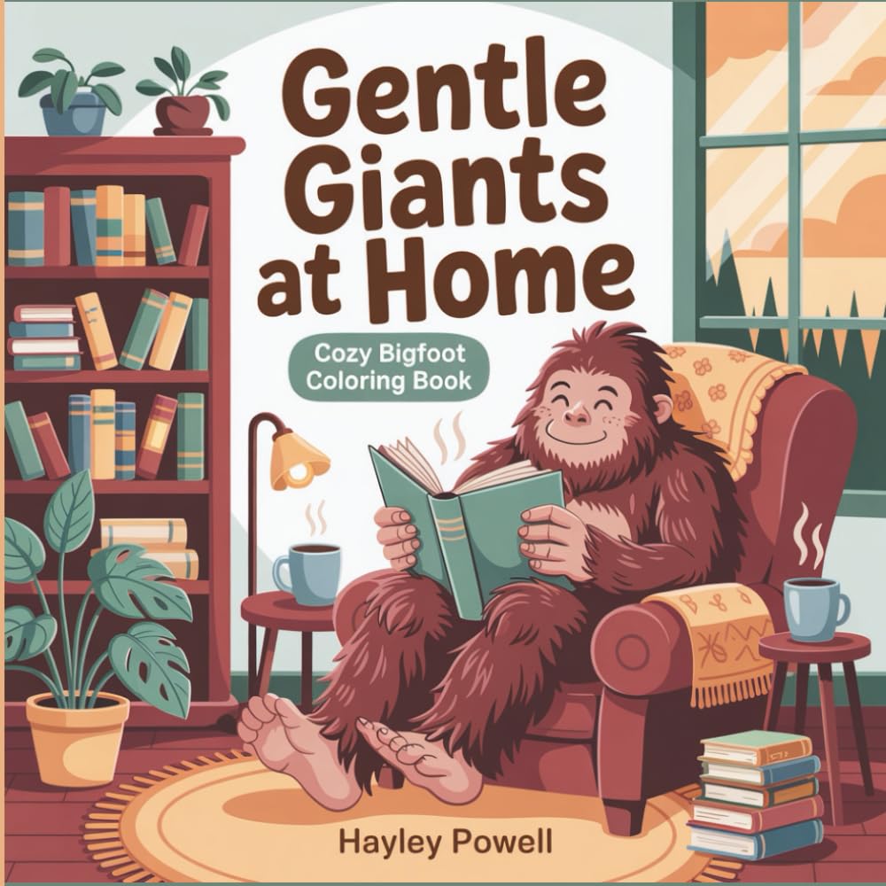 Gentle Giants at Home: Cozy Bigfoot Coloring Book for Adults - Sasquatch Life Scenes with Cooking, Crafts & Daily Activities