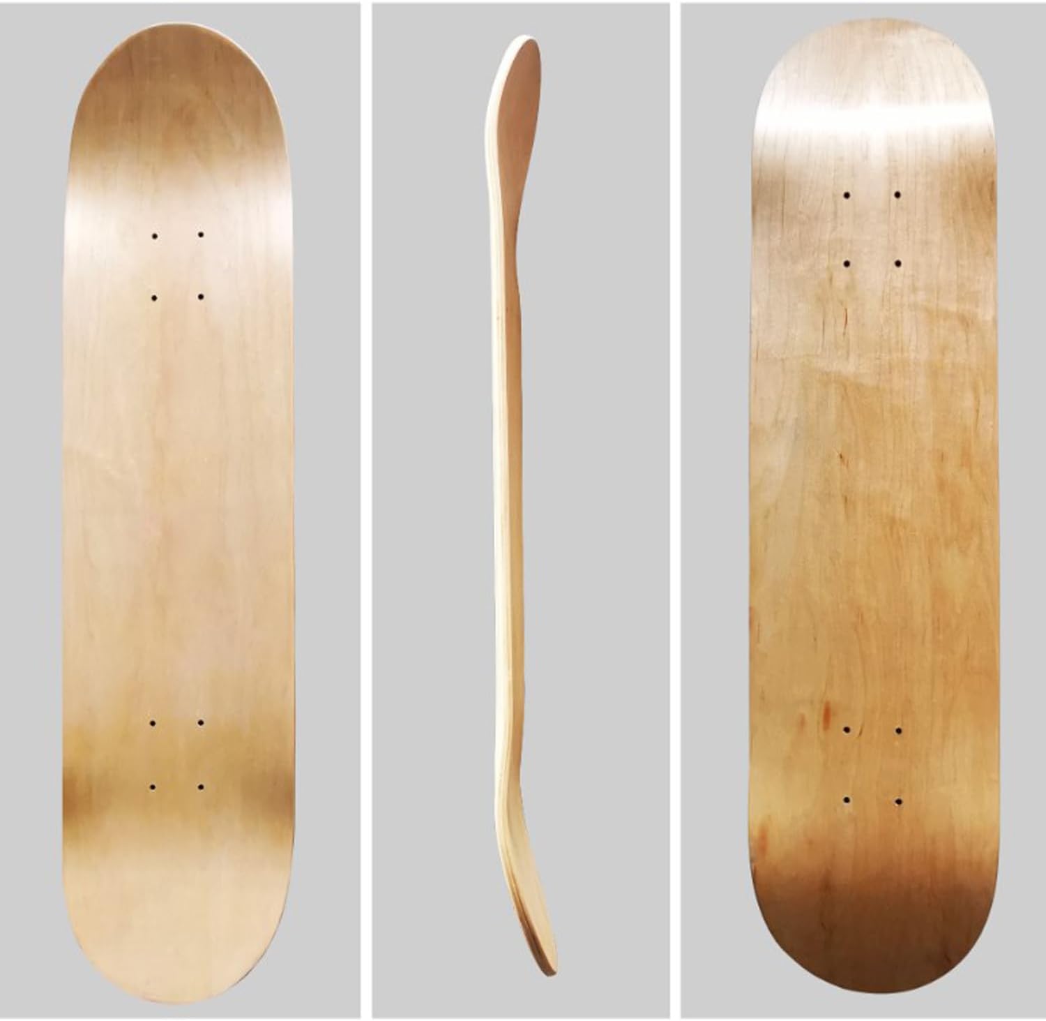2 Blank Skateboard-Decks, 7-lagiges Ahorn-Skateboard-Deck Natürliches Skateboard-Deck Für persönliche Kunst, Graffiti, Malerei, usw. Doppelkonkaves Skateboard 79x20cm