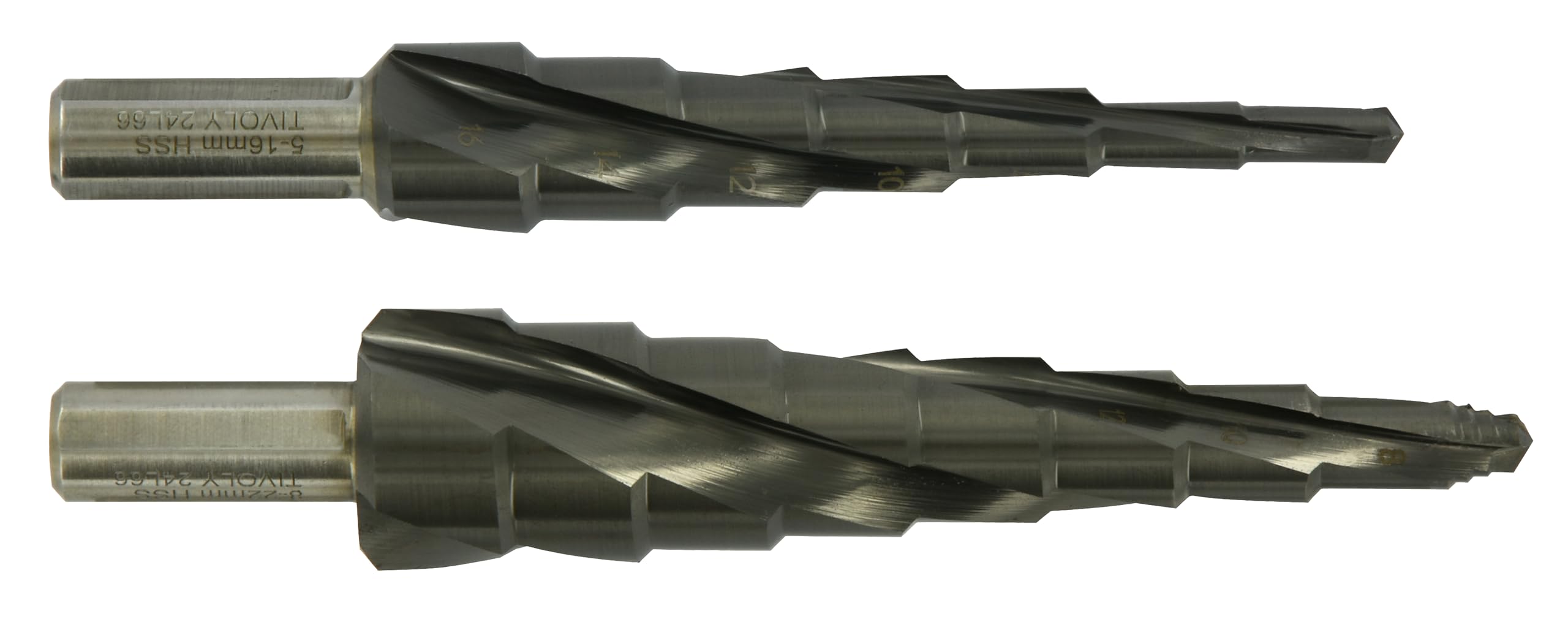 TIVOLY - Zestaw wierteł stożkowych XL HSS - Wysoka wydajność - Ø5mm do Ø16mm & Ø8mm do Ø22mm - Obróbka najtwardszych metali, takich jak stal i stal nierdzewna
