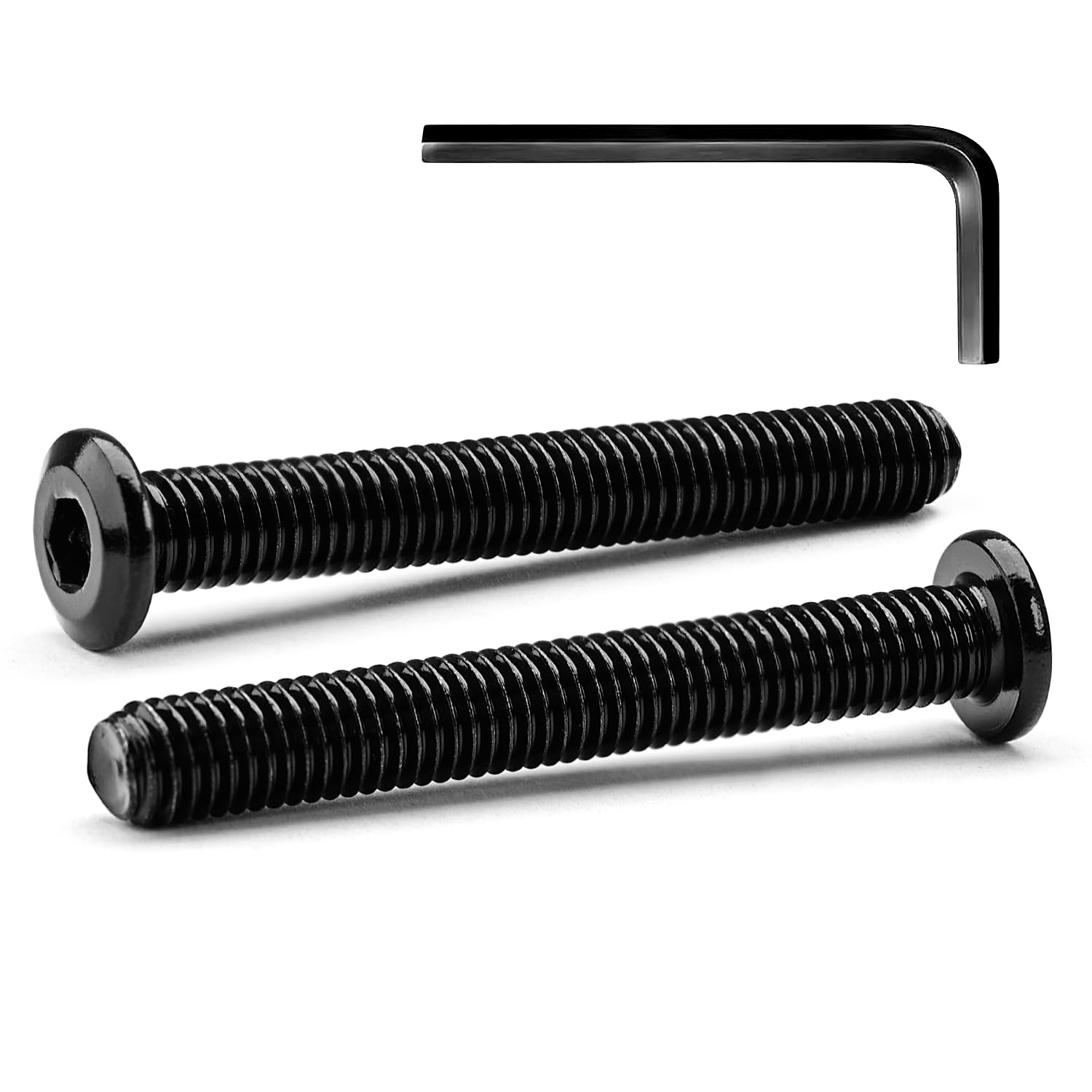 MINHER M6 x 60mm 10Pcs Flat Head Hex Socket Cap Screws Bolts, Furniture Bolts, 304 Stainless Steel 18-8, Full Thread (with Hex Spanner)