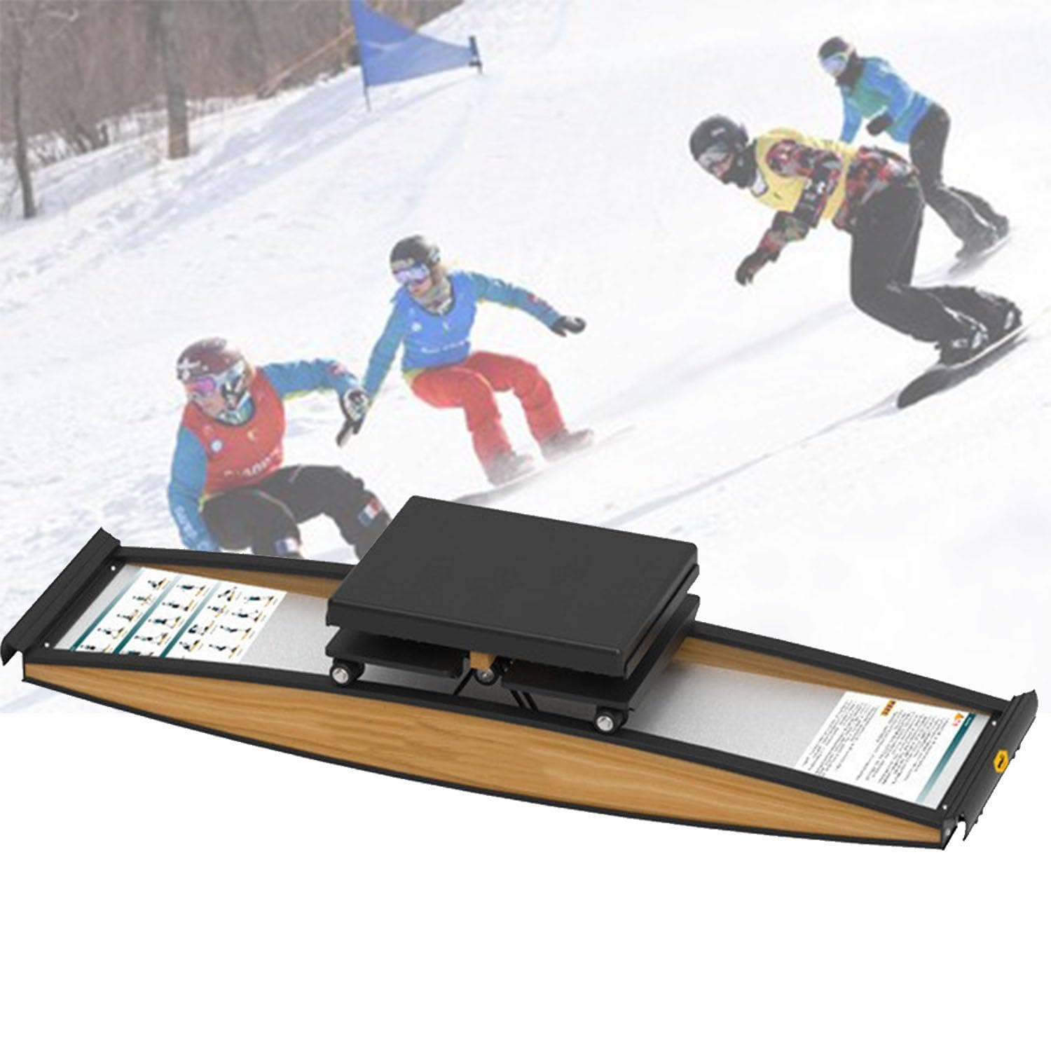 Wielofunkcyjny snowboard 3D Cross Trainer z kijem do chodzenia, treningu siły i równowagi, zestaw narzędzi, 130 x 33 25 cm